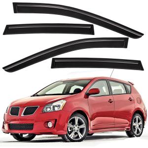 Lightronic Extra Durable Outside Mount Auto Vent Window Visor, Fits 2009-2014 Toyota Matrix Wagon, UV Protection Rain Guard, Dark Smoke Original Wind Deflector, No-Drill Easy Install, 4-Pcs
