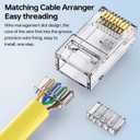 Cat6 Connector RJ45 Connectors 100pcs UTP 8P8C RJ45 2 Pieces Load Bar Modular Plug Gold Plated Durable and Strong Connection for Cat6 Cat5e