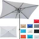 Blissun Rectangular Patio Umbrella, Table Market Umbrella with Tilt and Crank, Outdoor Umbrella for Garden, Deck, Backyard, Pool and Beach