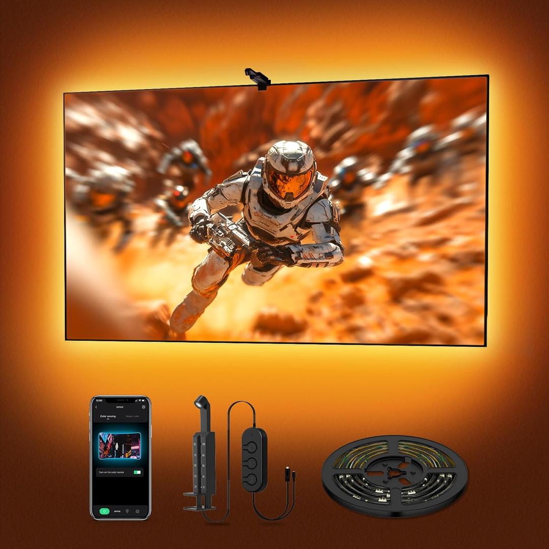 deerdance Immersive LED TV Light - Syncs with Screen, AR Sensor, RGB, App Control (14.8FT, 24-100inch)