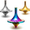 Leitee 3 Pieces Brass Metal Top Spinner Good Balance Desktop Top Spinner for Adults Kill Time Long Time Focus, 3 Colors(Large (1.26 x 1.45 Inch))
