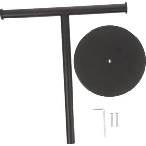 Countertop Towel Holder Standing Hand Towel Stand with Balanced Base Stainless Steel for Kitchen Bath Compact Vertical Design (Black)