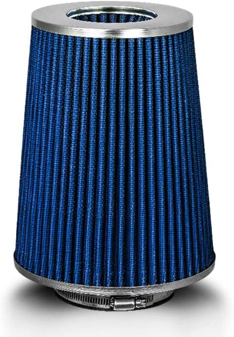 BLUE 4" 102 mm Inlet Truck Air Cone Replacement Performance Washable Clamp-On Dry Air Filter (8" Tall)
