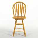 Sunset Trading Selections 24" Counter Height Swivel Barstool | Farmhouse Country Cottage Windsor Arrowback Caf Stool | Light Oak Solid Wood | Dining Room Kitchen Home Bar Furniture