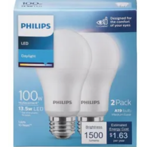DI Phillips Led 100W A19 DL 2Pk
