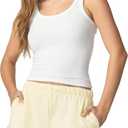 florence by mills Women's Sweet Solstice Ribbed Tank Top (XX-Large, White)