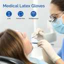 JMU Latex Gloves, Extra Thick 5 Mil Medical Exam Gloves, Powder Free, 100 Count/1000 Count (White, S)