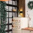 2 Pack Christmas Snowflake Magnetic Spice Rack for Refrigerator Metal Magnet Basket Shelf for Fridge Seasoning Storage Organizers Home Decor Christmas Kitchen Accessories (White)