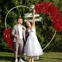 VIHOSE 6.6ft Large Metal Heart Arch Stand and Will You Marry Me LED Neon Light Sign Wedding Hanging Wall Decor for Proposal, Bridal, Engagement and Birthday Party(White)