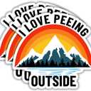 2 x (3pcs) I Love Peeing Outside Sticker Funny Camping Lovers Camper Adventure Tumbler Decal Sticker for Kindle Laptop Water Bottle Phone Hard Hat Vinyl Decal -Size 3x2.8
