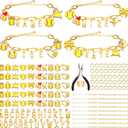 Kigeli 394 Pcs Softball Baseball Charms Bracelets Making Kit Sports Bracelets for Women DIY Name Football Soccer Jewelry Craft Adjustable Gold Letter Charm for Sport Team Gift