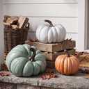 3 Pcs Resin Decorative Pumpkins Fall Outdoor Pumpkin Stack Fairytale Decor