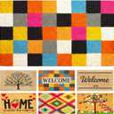 Coir Door mats Outdoor, Door mat Outside Entrance, Welcome mat Indoor, Doormat Outdoor, Funny Door mats Outside, Coir Doormat 16"x27.5" (Squares)
