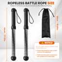 Weighted Ropeless Battle Ropes, Heavy Duty Portable Cordless Battle Rope for Home Gym with Poster, Cordless Battle Rope with Storage Bag for Strength Training, Fitness Equipment for Men & Women(Black)