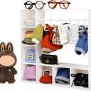 Doll Clothes Closet/Wardrobe Large Plus 10 Hangers, Doll Accessories Display Box, Clothes Storage for Figures, Portable Storage for Fashion Doll Clothes, Gift (White)