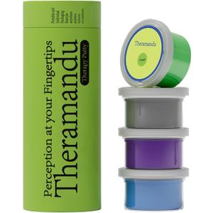 4 Pack Theramandu Therapy Putty Kit (3oz Each)  Hand Putty Physical Therapy for Kids & Adults, Sensory Stress Relief & Hand Muscle Strengthening Exercise Therapy Putty, 4 Different Resistances