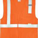 Kishigo Men's High Visibility Reflective 4 Pocket Hook & Loop Mesh Vest, Zipper, Polyester, ANSI 107 Type R/Class 2 (Orange, L)