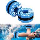 Hikeen Swim Aquatic Cuffs,High-Density EVA Water Aerobics Float Ring Fitness Pool Exercise Weights Set, Water Ankles Arms Belts with Adjustable Float for Swim Fitness Training (Blue)