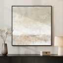 Framed Neutral Abstract Wall Art, Modern Beige and Cream Canvas Prints Artwork for Walls, Contemporary Minimalist Square Pictures for Living Room Bedroom Dining Room Hallway Office Wall Decor 30x30 In