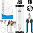 VIWIK Dog Nail Trimmers with Light, Cat Dog Nail Clippers, Dog Nail Grinder Quiet for Large Medium Small Dogs Paw & Cats Claw, Electric 2-Speed Pet Toenail Grooming Supplies, Gifts for Dog Lovers. (White+Blue)