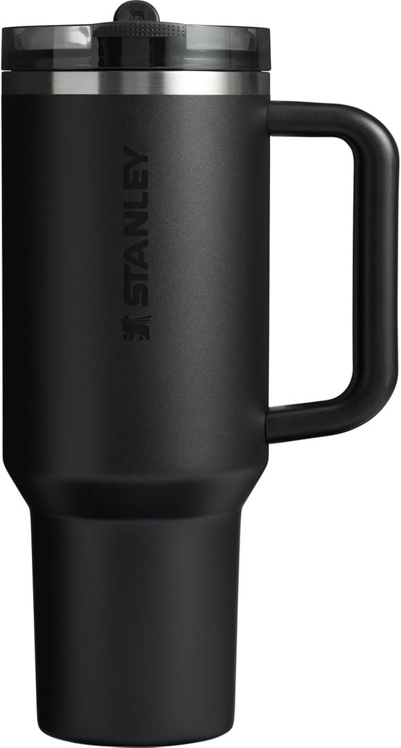 STANLEY Quencher ProTour Flip Straw Tumbler with Leakproof Lid | Built-In Straw & Handle | Cupholder Compatible for Travel | Insulated Stainless Steel Cup | BPA-Free (40 Ounces, Black)