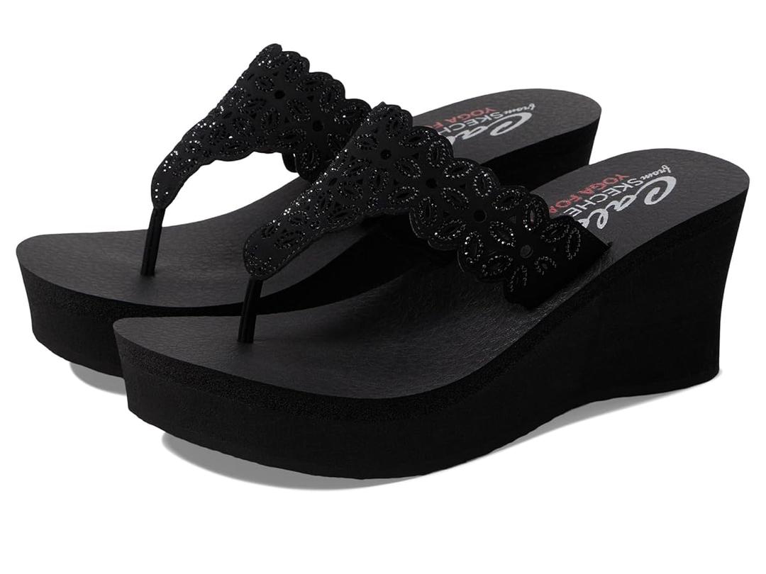 Skechers Women's Padma Flip-Flop Black 10