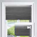 LazBlinds Cordless Cellular Shades No Tools No Drill Blackout Cellular Blinds for Window Size 42" W x 64" H, Midnight Black
