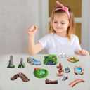 U-Zimikee 45 Pcs Resin Mini Garden Accessories - Miniature Landscape Decorations with Mini Bridge Pond Mountain House Figurines Swan Ladybug Butterfly Flower Figures Bulk for Dollhouse Garden Craft