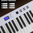 AiJoy 88-Key Piano Keyboard with Semi-Weighted Keys Portable Folding Piano, 128 Tones, Speakers, USB-MIDI, Carry-Bag, Sustain Pedal, Stand Electric Keyboard Piano for Beginners, White