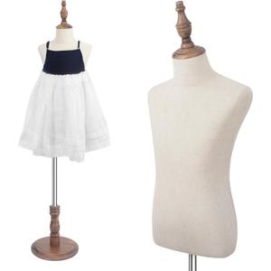 Kid Dress Form, Mannequin Child Display Body Bust Forms Maniki Little Boy Girl, 8-9 Years Old, Brown