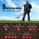 Metal Detector for Adults,12 IP68 Waterproof Search Coil with High Accuracy System,Advanced DSP Chip Technology,5 Modes with LCD Backlit Display for Beach Hunting&Jewelry Finding