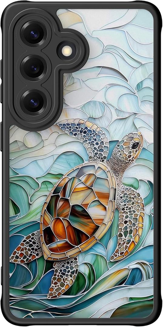DEENAKIN for Samsung Galaxy S26 Case Cute,Aesthetic Floral Hard Shell,Compatible with Magsafe,Trendy Unique Retro Western Protective Slim Phone Cover for Women Girls,Mosaic Tortoise Shell