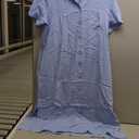 Zeagoo Women Dresses Summer Casual Short Sleeve Button Down Shirt Dresses 2025 Beach Cover Up with Pockets (Large, Light Blue)