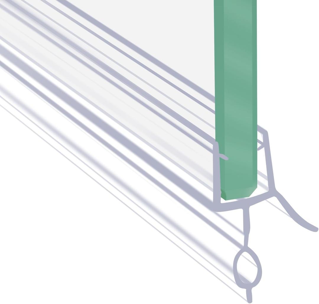 Frameless Shower Door Sweep Shower Door Bottom Seal for 3/8" Glass,36" Long, Glass Shower Door Seal Strip,Clear Vinyl