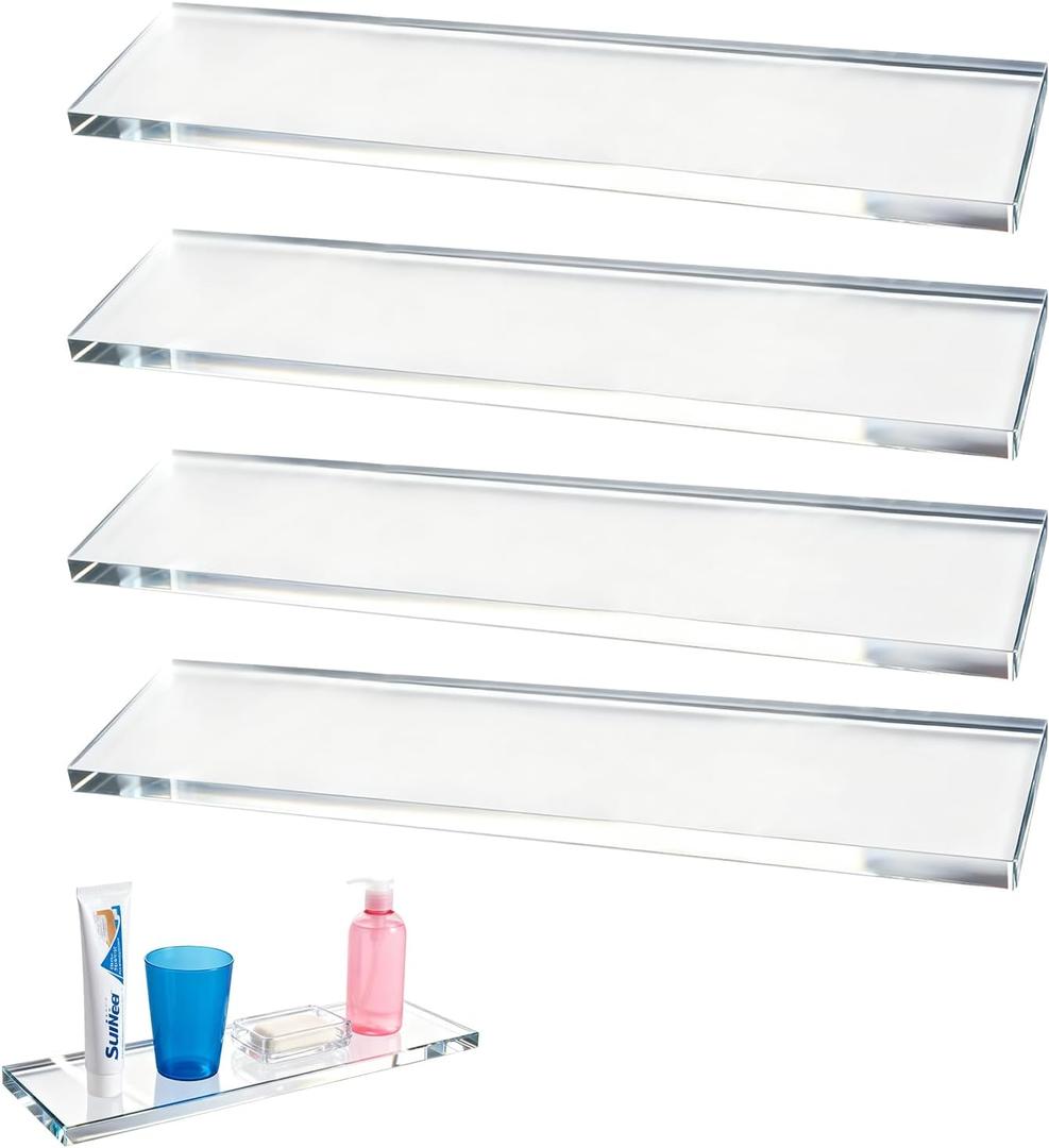 4pack Acrylic Medicine Cabinet Replacement Shelves 13inch Medicine Replacements Suitable for Medicine Bathroom Kitchen WallMounted Hanging Medicine Cabinet Shelves