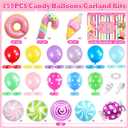 159 Candyland Party Decorations Two Sweet Birthday Party Supplies, Colorful Ice Cream Donut Balloon Arch Garland Kit Backdrop, Kid Girl Candy Party Decor