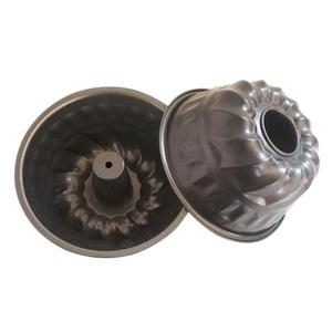 LoveDeal Small Fluted Cake Pan 6 Inch, Carbon Steel Fluted Tube Pans, Little Tube Cake Mold, Baking Set for Homemade Cakes, Bread, Brownie, Kugelhopf - 2PCS, Black