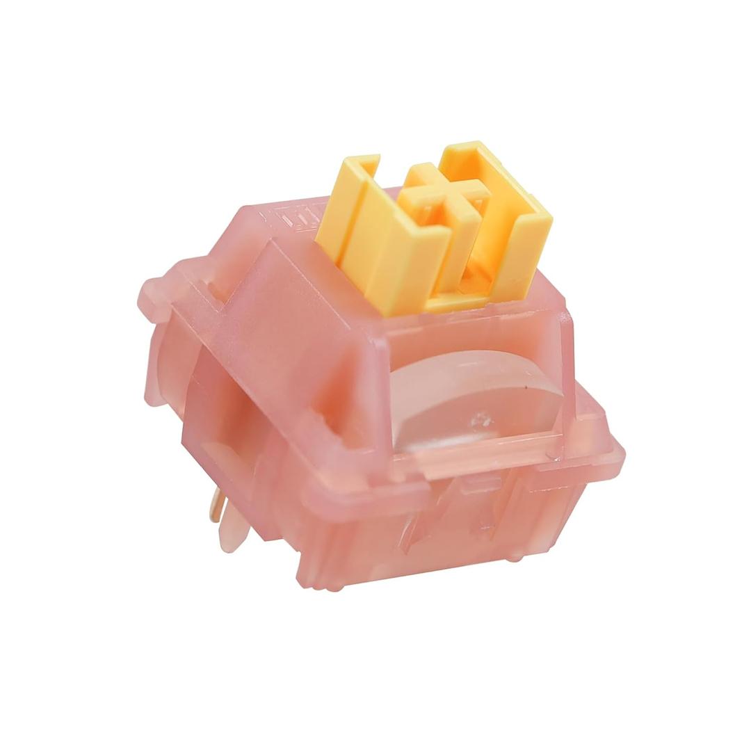 Outemu Honey Peach Switch V3, 40g Pre-Lubed Silent Linear Switch for Mechanical Gaming Keyboard, 5-Pin Switches (Honey Peach,70Pcs)