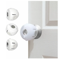 Child Proof Door Knob Covers, 4-Pack, White - Baby Safety Door Knob Covers for Toddlers, Snap-in Design for Easy Install, Durable & Non Toxic, Fits Standard Round Knobs