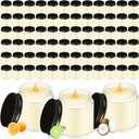 MTLEE 72 Pcs Mini Mason Jar Candles Favors Bulk 4 oz Small Scented Jar Candles with Lids for Birthday Wedding Party Gift(Lemon, Citrus, Coconut Milk)