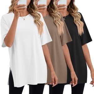 Huukeay 3 Pack Women's Oversized T Shirts Workout Tops (XXXL)