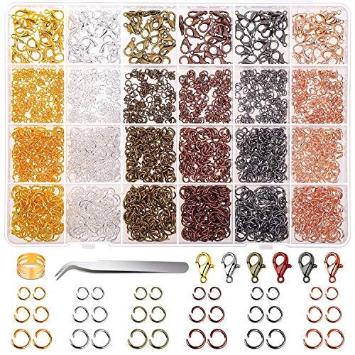 Jump Rings, Cridoz 2340Pcs Open Jump Rings and Lobster Clasps Jewelry Making Supplies Kit for Necklace and Jewelry Repair