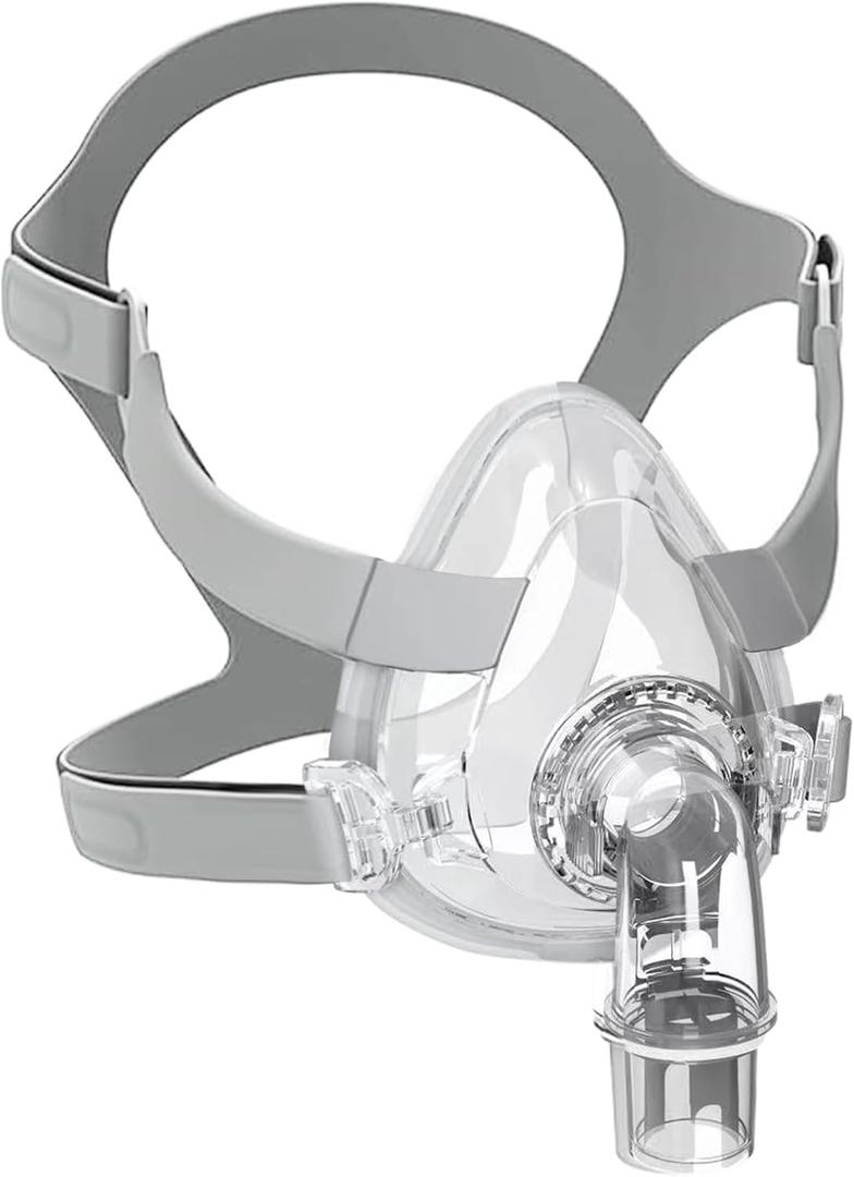 CPAP Mask,CPAP Full Face Mask Silicone Mask CPAP Mask Cover Includes Cushion,Headgear,Frame,Elbow-Universal Replacement Set Suitable for Various Models of CPAP Machines - Medium
