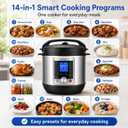 KINGBULL 14-in-1 Electric Pressure Cooker 8 Quart, Stainless Steel Multi Cooker with LCD Display and Knob Control, Slow Cooker, Rice Cooker, Steamer, Sauté, Yogurt Maker, Warmer, DIY Mode