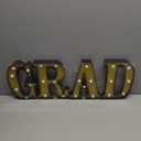 GRAD Marquee Number Lights Black and Gold 8.07 Inch LED Signs for Class of 2026 Graduation Decorations, Battery Operated Senior Prom & College Commencement Ceremony Photo Prop Background