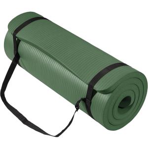 Yoga Mat, One-Inch Extra Thick High Density Exercise Mat, Anti-Tear Exercise Yoga Mat with Carrying Strap, Suitable for Various Yoga Exercises (Green Jasper)
