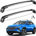 220lbs Lockable Roof Rack Cross Bars Compatible with Hyundai Tucson 2016-2025 SE/SEL/N Line/Limited, Heavy Duty Anti-Theft Aluminum Roof Rails Crossbars Cargo Carrier Bag Black Bike