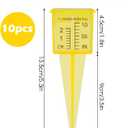 10 Pack Rain Gauges, 1.5" Rain/Sprinkler Gauge for Lawn with Wide Mouth, Accurate Outdoor Rain Gauges Measuring Tool for Yard Garden Deco (Yellow)