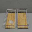 2 Pcs Metal Small Wire Basket Wall Hanging Wire Basket Hang Small Bathroom Kitchen Storage Organizer Toilet Paper Mesh Storage Bin Shelf Rack with Base(White,11.42 x 5.12 x 3.94 Inches)