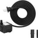 60GPH 2.5W Mini Submersible Water Pump- Ultra-Quiet, Adjustable Flow, Easy to Clean, Perfect for Aquariums, Fish Tanks, Ponds, and Fountains